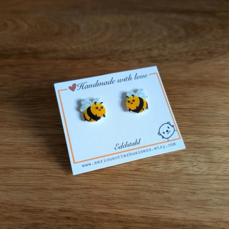 Ohrstecker Biene bzw Hummel für Naturliebhaber 