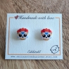 Ohrstecker Dia de los muertos Skelett mit Blumen für Halloween