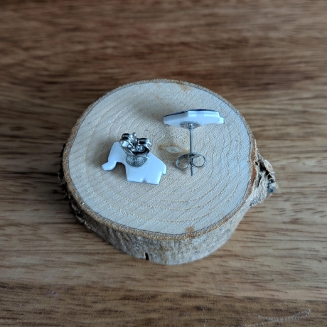 Ohrringe Elefant im Origami Stil mit Edelstahlkomponenten