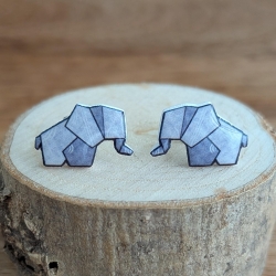 Ohrringe Elefant im Origami Stil mit Edelstahlkomponenten