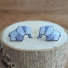 Ohrringe Elefant im Origami Stil mit Edelstahlkomponenten