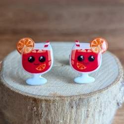 Ohrstecker Spritz in Rot mit Orange perfekt für den Sommer 