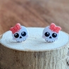 Ohrstecker Dia de los muertos Skelett mit Blumen für Halloween