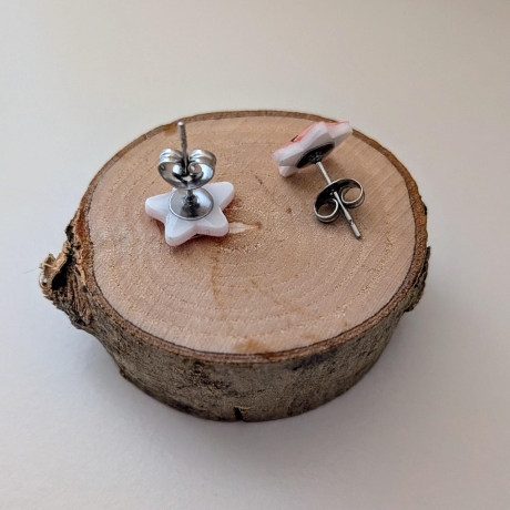 Ohrringe Stern mit Glitzer in Pastellfarben 