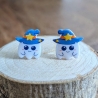 Halloween Ohrstecker Geist mit Hexenhut in blau, lila oder grün