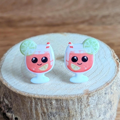 Ohrstecker Lavendel Spritz für Mädelsrunden und den Sommer