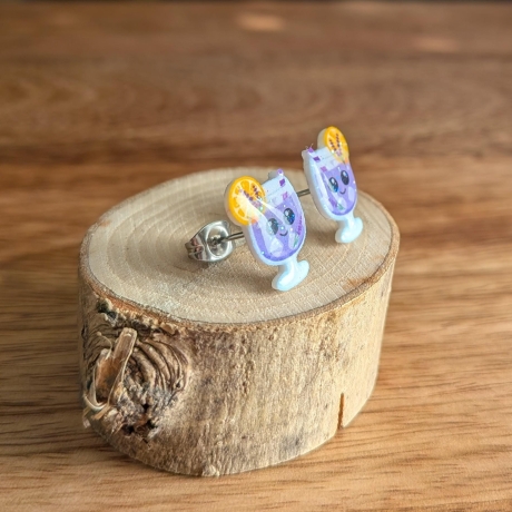 Ohrstecker Lavendel Spritz für Mädelsrunden und den Sommer