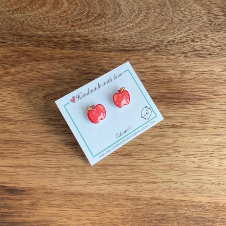 Ohrringe Äpfel wahlweise mit Glitzer für Obst Fans