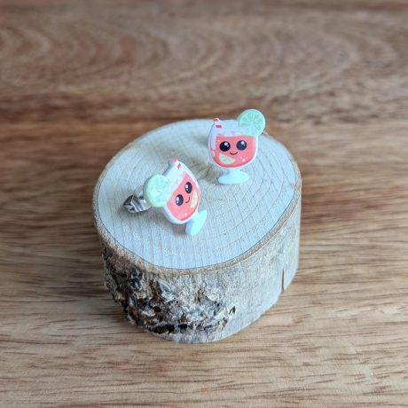 Edelstahl Ohrstecker Aperitif als süßes Sommer Accessoire