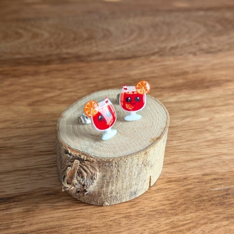 Ohrstecker Spritz in Rot mit Orange perfekt für den Sommer 