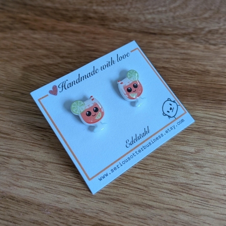 Edelstahl Ohrstecker Aperitif als süßes Sommer Accessoire