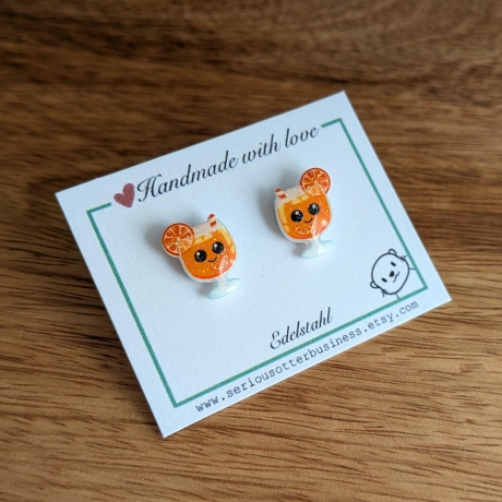 Ohrstecker Orange Spritz perfekt für Mädelsrunden und den Sommer