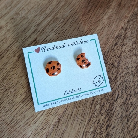 Ohrringe angebissene Kekse mit Chocolate Chips für Cookie Fans