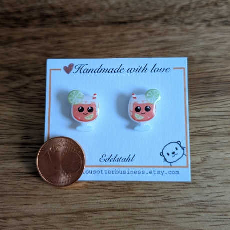 Edelstahl Ohrstecker Aperitif als süßes Sommer Accessoire