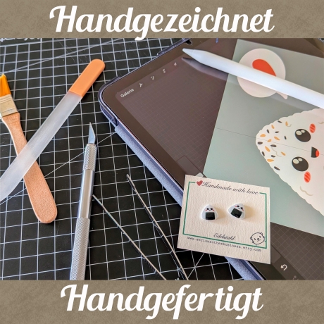 Edelstahl Ohrstecker Dumplings bzw Gyoza Kawaii für Japan Fans