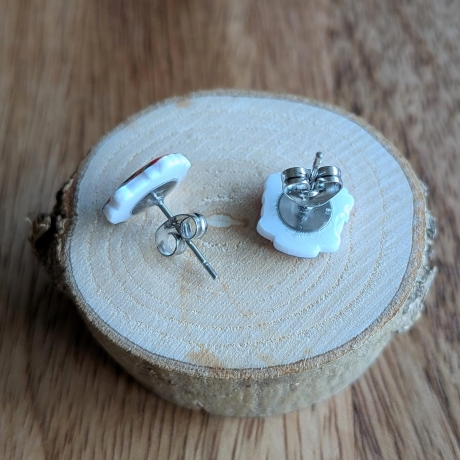 Ohrstecker Dia de los muertos Skelett mit Blumen für Halloween