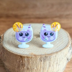 Ohrstecker Lavendel Spritz für Mädelsrunden und den Sommer