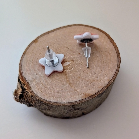 Ohrringe Stern mit Glitzer in Pastellfarben 