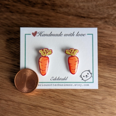 Ohrringe Karotte in Cartoon Optik für Ostern oder als Geschenk