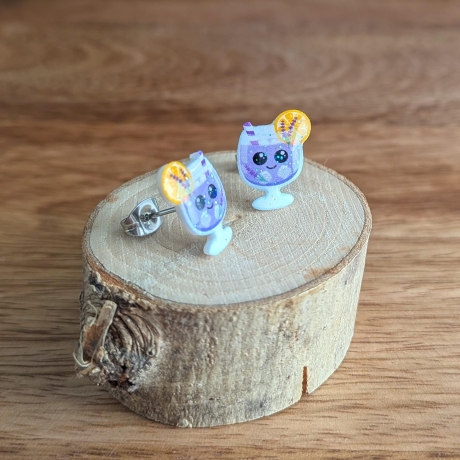 Ohrstecker Lavendel Spritz für Mädelsrunden und den Sommer