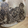 Personalisierbares Geschenk aus Teakholz zum Jahrestag – Steampunk Otter mit Herz |  27 × 30 cm | Brandmalerei auf Holz | Pyrografie Unikat