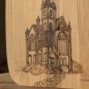 Personalisierbares Frühstücksbrettchen aus Baumbus mit Gotik-Motiv I Geschenkidee zu Valentinstag oder Muttertag I 19x14 cm I Brandmalerei