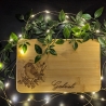 Frühstücksbrettchen aus Holz mit Rotkehlchen – Brotzeitbrett mit Gravur in Pyrographie | nachhaltiges, personalisierbares Geschenk