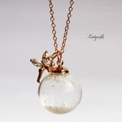 Engel Kette Schneekugel mit Schnee / Geschenk für Sie