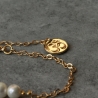 Perlen Armband Yoga / Armband gold Aum Om Symbol