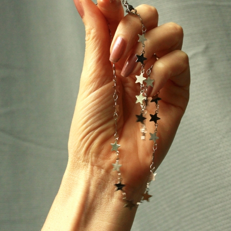 Kette Edelstahl Stern Choker himmlisch Sternenhimmel wasserfest