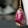 Kette Rosenblüten Blattgold romantisch Garten Terrarium im Ei 