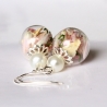 Silber Ohrringe Rosenblätter und Moos mit Perlen / 925