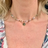Kette Labradorit Rosenquarz Türkis mit Edelsteinkette