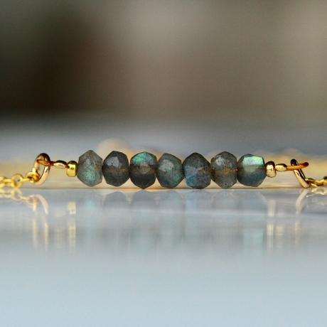 Edelstein Armband Labradorit / Armband gold Labradorit