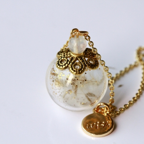Pusteblumen Kette Mondstein Glitzer wish 