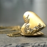 Kette Medaillon Herz im Vintagestyle antik bronzefarben