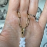 Teddybär Paperclip Kette weiß ein Bärchenen