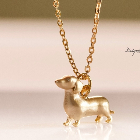 Kette Dackel Hund Gold