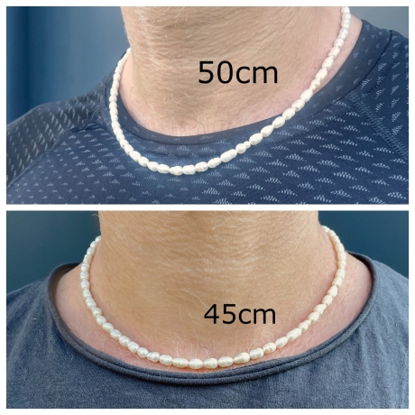 Süßwasserperlen Halskette unisex eine Naturperlenkette
