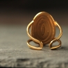 Boho Ring Patina echt vergoldet mit geometrischem Mandala 
