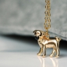 Kette Hund Mops Sterlingsilber vergoldeter Tierschmuck