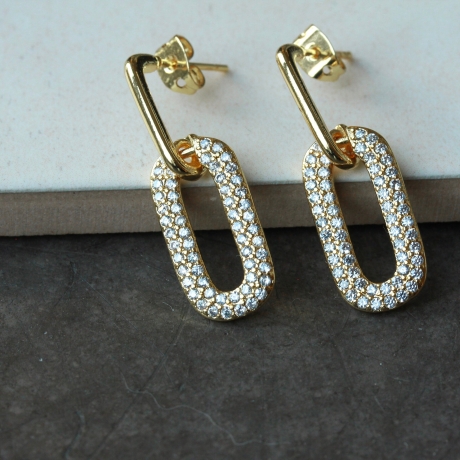 Ohrstecker Zirkonia Ohrringe als geometrischer Glitzerschmuck 