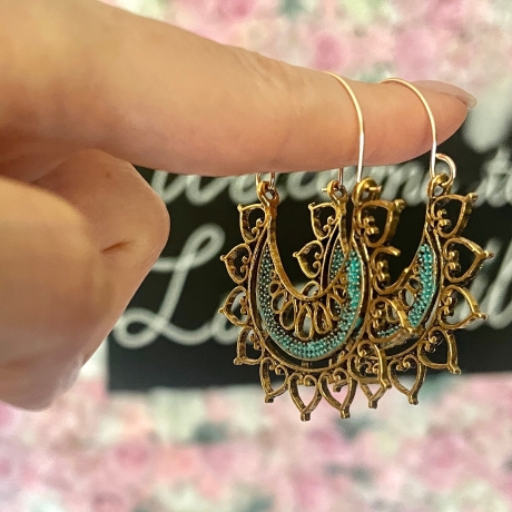 Vintage Creolen Boho antikgold mit Patina