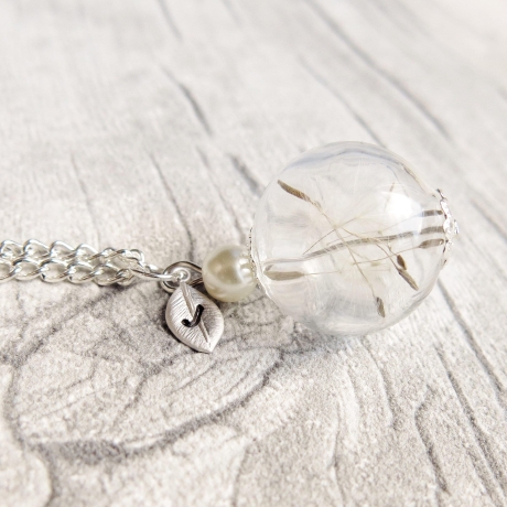 Personalisierte Kette Pusteblume mit Initial Charm Geschenk 