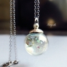 Pusteblume Kette Glitzer / Sterling Silber Kette Pusteblume