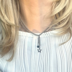 Kette Edelstahl Sterne Panzerkette mit zwei kleinen Sternen  Kette Edelstahl Sterne Panzerkette mit zwei kleinen Sternen