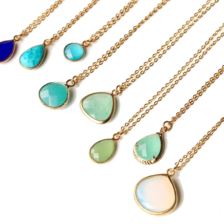 Edelstein Kette Gold / Schmuck mit Edelsteinen / Geschenk für Sie