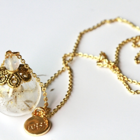 Pusteblumen Kette Mondstein Glitzer wish 