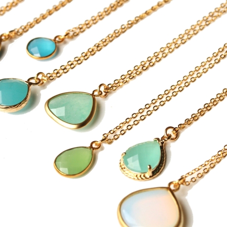 Edelstein Kette Gold / Schmuck mit Edelsteinen / Geschenk für Sie