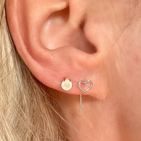 Ohrringe Herz Sterlingsilber minimalistischer Schmuck 